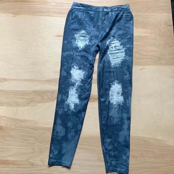 Denim Look Leggings  - Picture 1 of 10